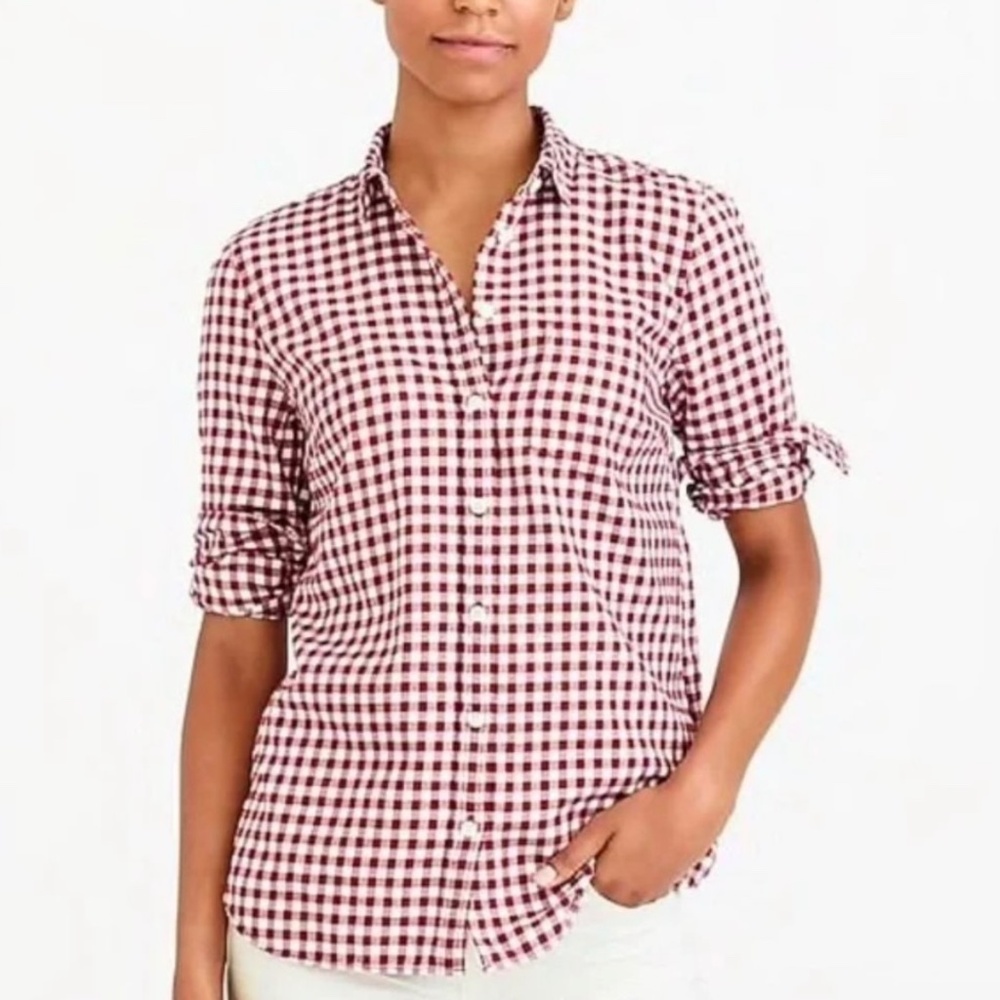 J. Crew Mercantile Red Gingham Shirt Size M